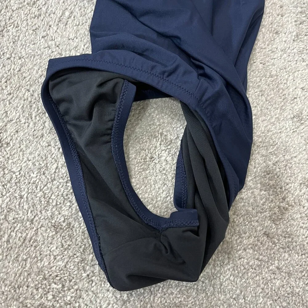 New J. Crew Size 2 Navy Blue Short Torso Underwire One Piece Swim Suit